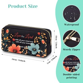 Christian Gifts for Women Makeup Bag Faith Spiritual Inspirational Presents for Friend Religious Cosmetic Pouch for Girl Sister Colleague Daughter Baptism Confirmation Double Side Print Toiletry Bag