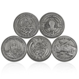 CHURYUML - Juego de 5 fichas de recordatorio de monedas estoicas para estoico diario, moneda de Amor Fati, moneda de bonificación Summum y más