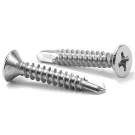 #6 x 1" Sheet Metal Screws 100Pcs 410 Stainless Steel Flat Head Fast Self Tapping Screws by SG TZH
