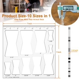 inBovoga 10 in 1 Router Templates for Woodworking, Router Jig Butterfly Inlay Template, Bow tie Router Template Decorative