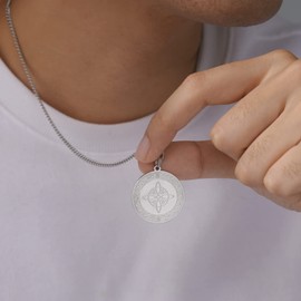 KKJOY Witches Knot Necklace Stainless Steel 4-Pointed and Triangle Celtic Knot Pendant Magic Knot Pagan Wiccan Symbol Witchcraft Amulet Necklace for Women Men