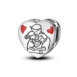LunaGrace Bracelet Charm for Women Sterling Silver Family Parent Love Bead Gift for Her(Family Love)