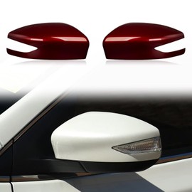 CZShiYue Car Door Rearview Mirror Cover Cap Housing Protective Cover For Exterior Mirrors Fit For Nissan Sentra WITH Signal Light 2013-2019,Nissan Altima 2013-2018(Red Left Driver Side)