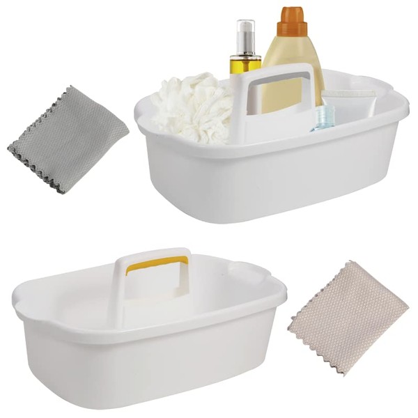 Whalegend 2 Pack Cleaning Caddy, White Cleaning Caddy Organizer with