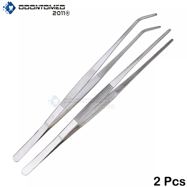 Reptile Feeding Tongs Stainless Steel Straight And Curved Tweezers Polished