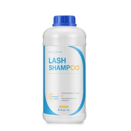 Isla & Fontane Lash Shampoo – Hydrate Blue 34 fl oz | Moisturizing Lash Foam Cleanser for Extensions | Silk Protein & Hyaluronic Acid | Oil-Free Lash Bath | For Salon & Home Use