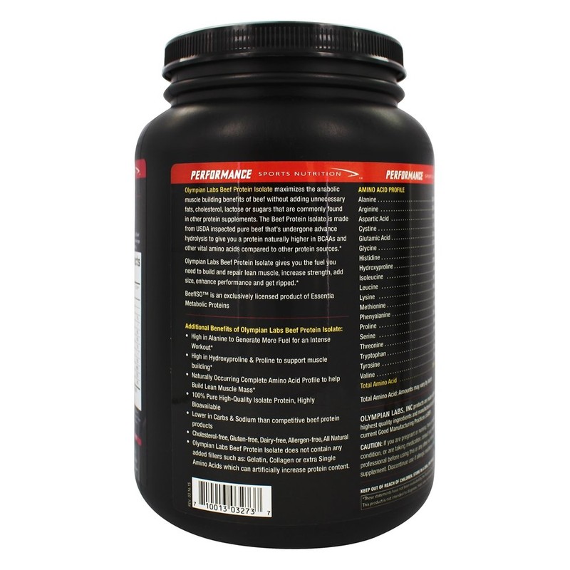 Olympian Labs Beef Protein Isolate Powder, 24g Protein, BST Free,