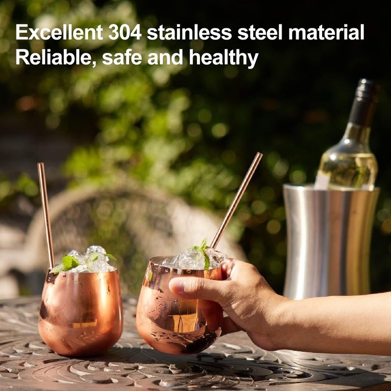 Stainless Steel Wine Glass Stemless Egg Shape 550ml Unbreakable Portable