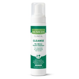 Medline Remedy Limpiador de espuma clínico sin enjuague, aroma a vainilla (8 fl oz), champú sin enjuague y limpiador corporal para pieles sensibles,  
