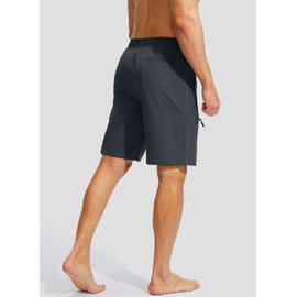 Kayrth Men's Swim Trunks Quick Dry Board Shorts with 5 Pockets Swimsuit Swimwear for Men - No Mesh Liner Steel Grey