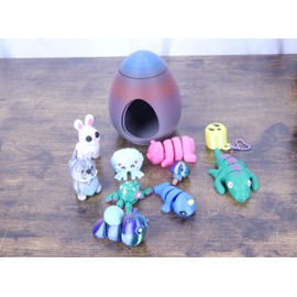 3D Printed Mystery Animal Fidget Pack, 10 Pieces, Fun and Unique Articulated Designs with Revolving Egg Easter