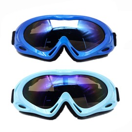 Dplus Motorcycle Goggles, Dirt Bike ATV Motocross, Combat Tactical Military Goggles X500 (Blue)