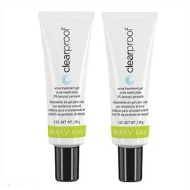 Mary Kay, 2 PCS CLEARPROOF ACNE TREATMENT GEL 1 FL OZ TRATAMIENTO EN GEL PARA PIEL CON ACNÉ 28 G