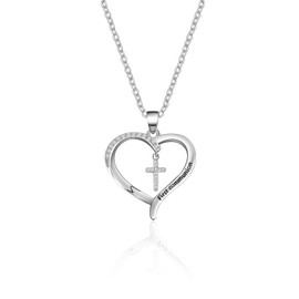 BAUNA First Communion Gift for Girls Cross Gift Christian Cross Jewelry Baptism Gift (Cross Necklace)