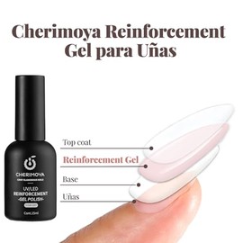 CHERIMOYA Gel UV LED de Refuerzo Nude Translúcido 15ml Reinforcement Builder Overlay Strengthener Gel Polish Soak Off, Fortalecedor Uñas Naturales Déb