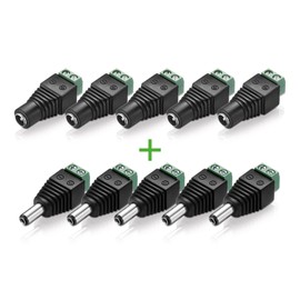 conecto conecto, Hohlstecker-Adapter, 5.5 x 2.1mm Hohlbuchse auf zweipoligen Terminalblock (5x) + Hohlstecker-Adapter 5.5 x 2.1mm Hohlstecker auf zweipoligen Terminalblock (5x)