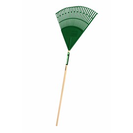 Truper 989516 Tru Tough 48 Plastic Leaf Rake, 22-Inch Head, Wood Handle