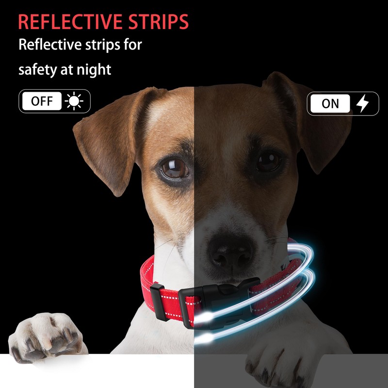 Maiiu Reflective Dog Collar with Safety Locking Buckle, Adjustable Soft