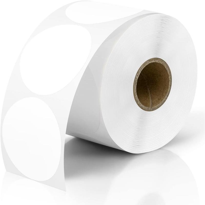 JADENS 2 Inch Round Direct Thermal Sticker Label, Self-Adhesive &