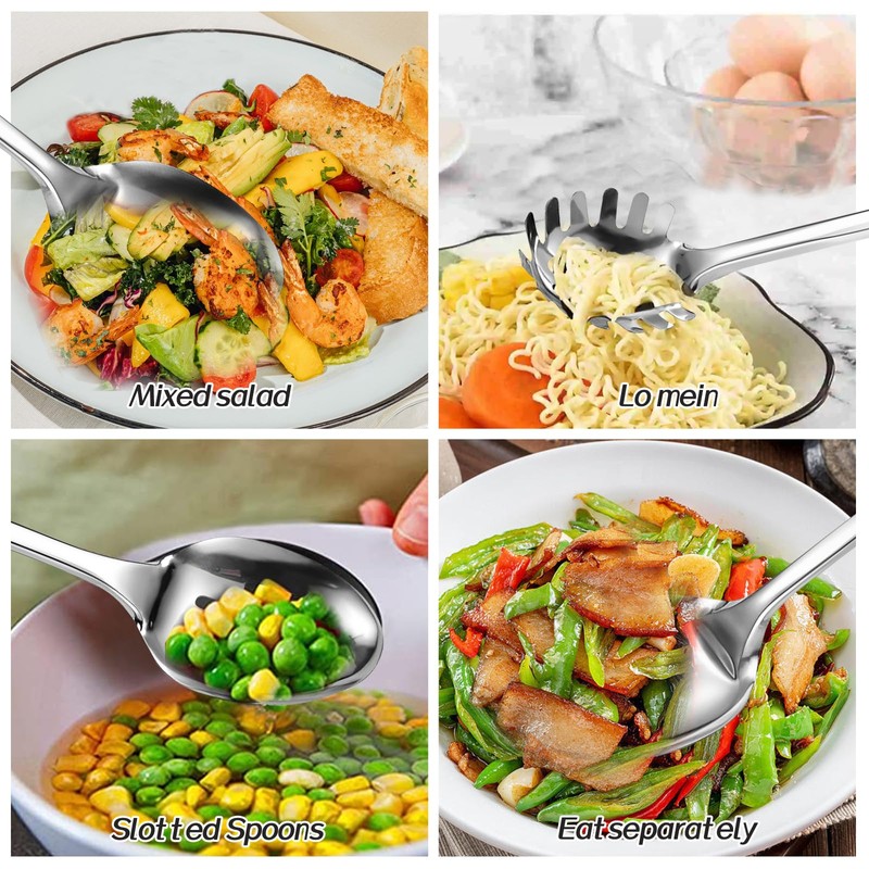Cooking Spoon Set, 3 PCS Stainless Steel Slotted Spoon, Serving