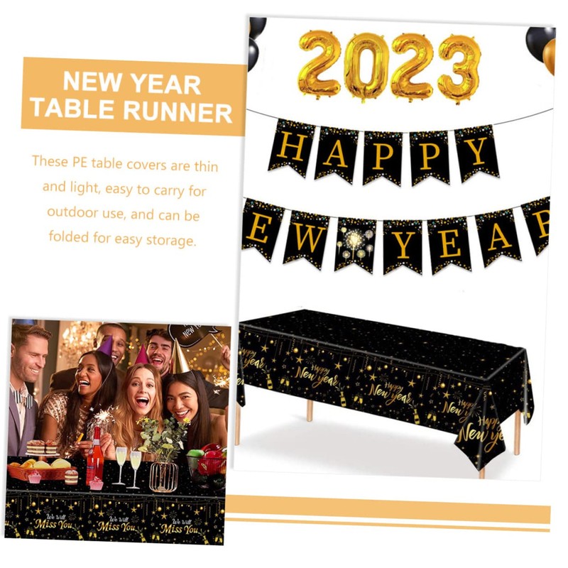 3pcs New Year's Day Tablecloth Table Cloth Dining Room Table