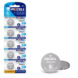 PKCELL 5 Pack CR2016 Battery CR 2016 3V Lithium Battery