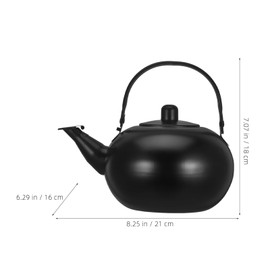 iplusmile Stainless Steel Tea Kettle, Stove Top Teapot Water Kettle 1L Small Whistling Water Kettle Loose Leaf Teapot Coffee Kettle Milk Warmer Black