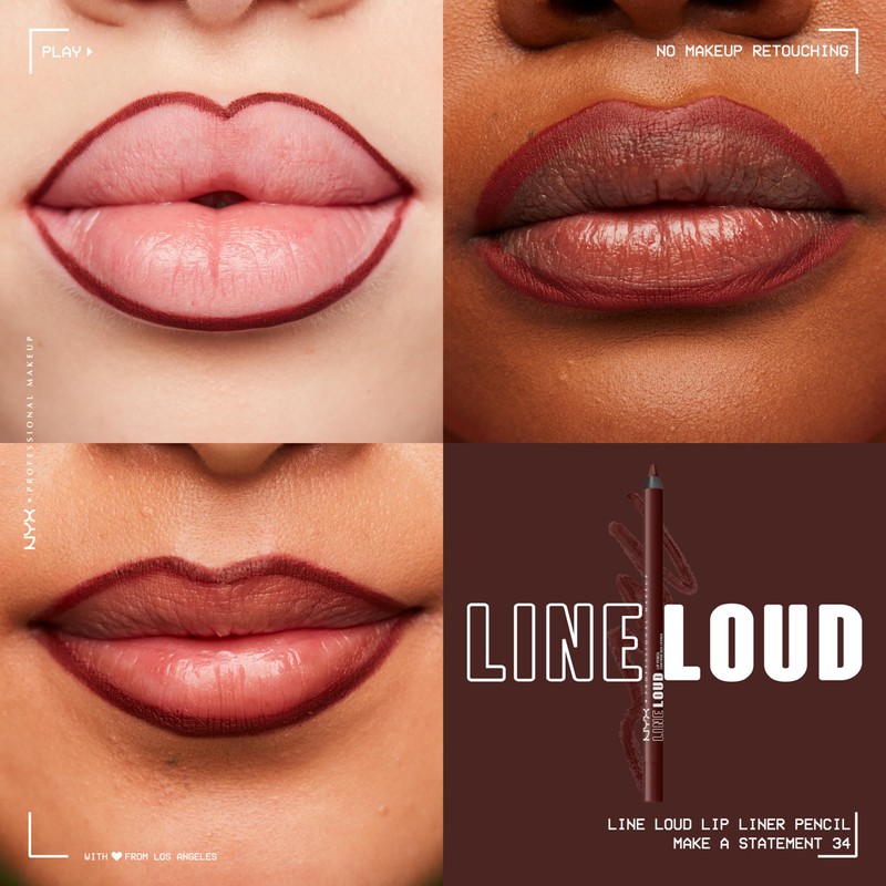 NYX PROFESSIONAL MAKEUP, Line Loud, Waterproof Lip Pencil, Infused with