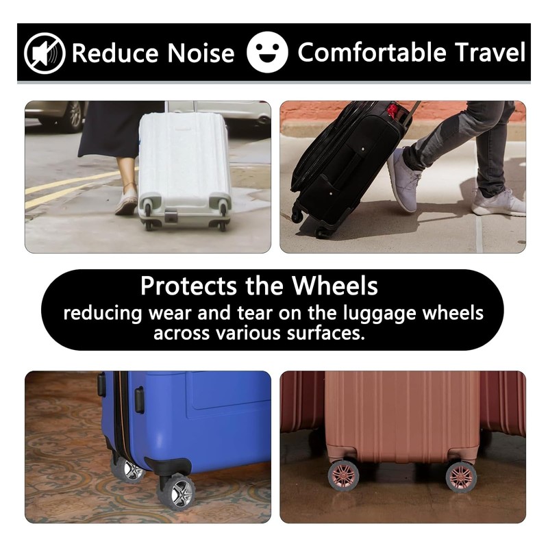 Luggage Wheel Protector Covers, 8 Pcs Off Road Suitcase Wheel