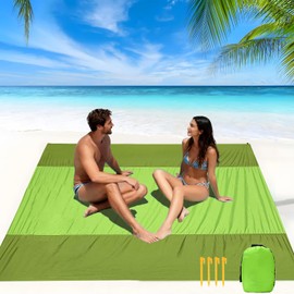 QC-FDC Manta De Playa para Camping,210 x 200 CM con 4 Ganchos Y Un Bolsillo De Almacenamiento,Lo Que Lo Hace Perfecto para Actividades Al Aire Libre,Viajes A La Playa Y Campamentos