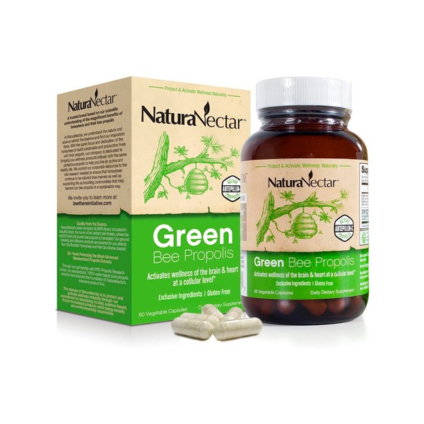 NaturaNectar - Green Bee Propolis Capsules - NSF Contents Certified