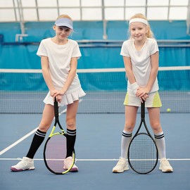 ZERULETS Girls Kids Knee High School Socks Boys Football Socks 3 Pairs Black Pink White Girls Cotton Long Socks, Back to School Plain Socks Uniform Party Wear(8-12 Years)