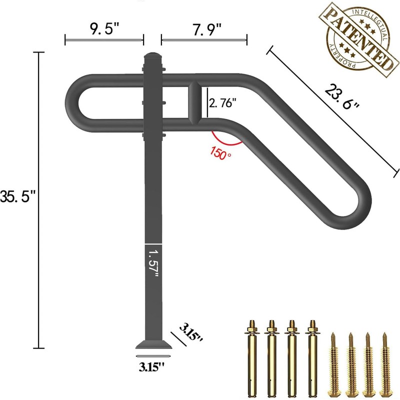 SMQLJXC 31.5"-9.5" L X 35.5" H Single Post Wrought Iron