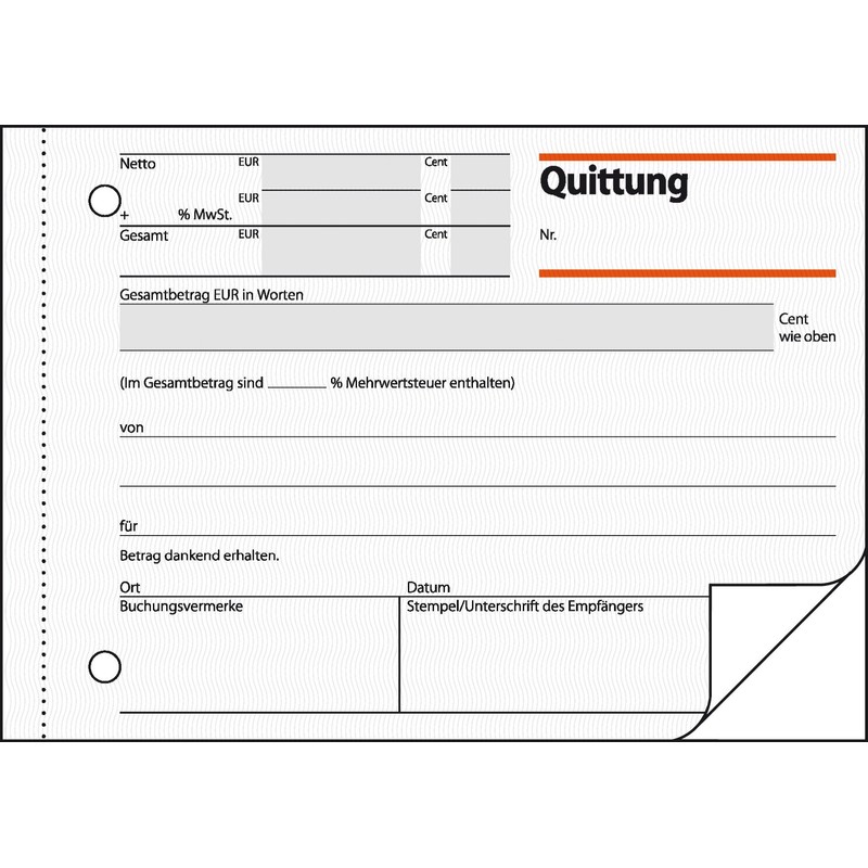 SIGEL QU625 Receipt Pad A6 Landscape 2 x 50 Sheets