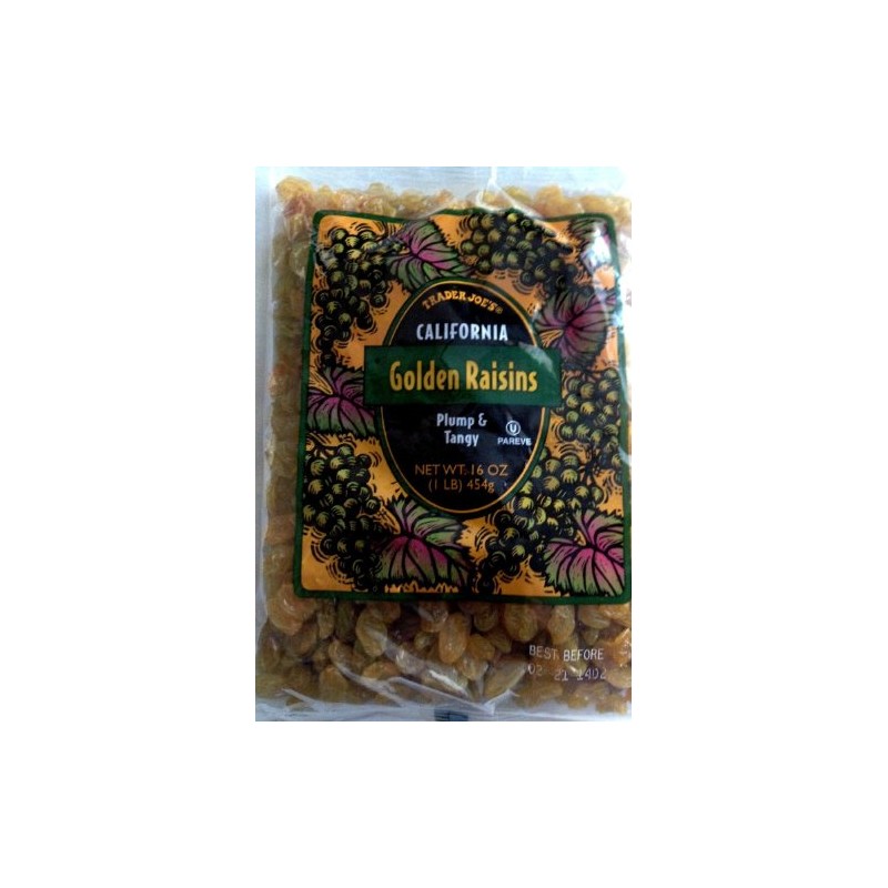 Trader Joe's California Golden Raisins, Plump & Tangy /160z., 454g.