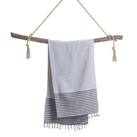 Homeweave Loom Luxe Turkish Towel – 100% Cotton Lightweight Travel Towel, Quick-Drying Beach Towels, Bath Sheets Large & Soft, Perfect Towels Sets Bathroom, and Versatile Beach Towel(Pearl Gray)
