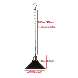 2 Pack Portable Hanging Lights Fixture Battery Operated,Rechargeable Pendant Light with Remote,Wireless Hanging Lamp Battery Powered Chandelier Lantern Black for Indoor Outdoor Garden Porch Patio