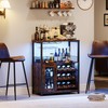 GAOMON Wine Bar Cabinet with LED Lights, Adjustable Shelves Wine
