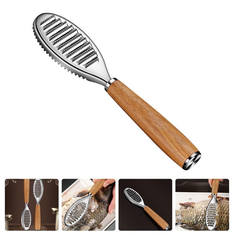 Fish Scaler Brush Stainless Steel Fish Scaler Remover Sawtooth Fish