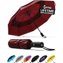 Repel Umbrella Windproof Travel Umbrella - Compact, Light, Automatic, Strong and Portable - Wind Resistant, Small Folding Backpack Umbrella for Rain - Men and Women
