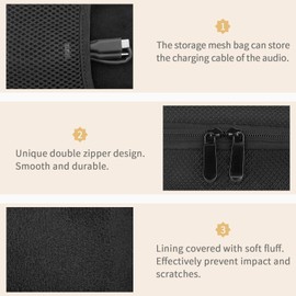YINKE Case for Marshall Emberton Bluetooth Speaker, Hard Organizer Portable Carry Travel Cover Storage Bag (Black)