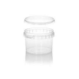 250ml Plastic Tubs Containers Tamper Evident Lids Food grade CLEAR REUSABLE (20)