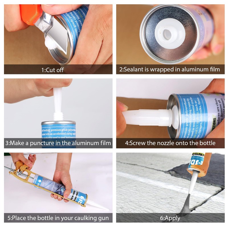 E-SDS Concrete Crack Filler and Sealant Self-Leveling, Polyurethane Construction Crack