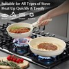 Ceramic Pots and Pans Set Non Stick Beige White, 7