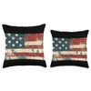 Peek-a-boo Vintage US Flag Design, Distressed American Flag Throw Pillow