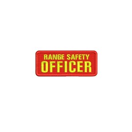 Range Safety Officer EMB Patch 2x5 Hook on Back red/Yellow - Embroidery Patch for Jacket Hat Backpack