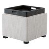 CHITA Storage Ottoman Cube with Tray Lid, Small Footstool with
