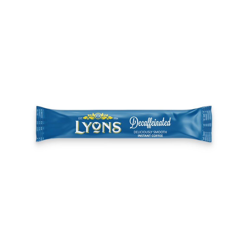 250pcs Lyons Individual Decaffeinated Instant Coffee Sachets - 1.5g Decaf