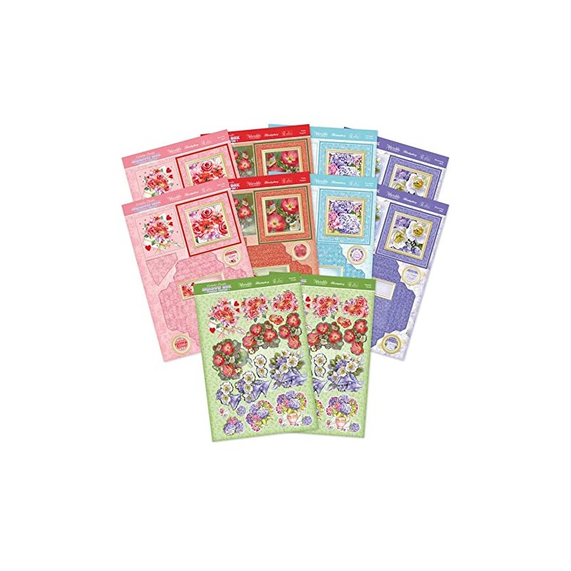 Hunkydory Crafts Fantastic Florals Shadow Box Frame Cards, Gold, White