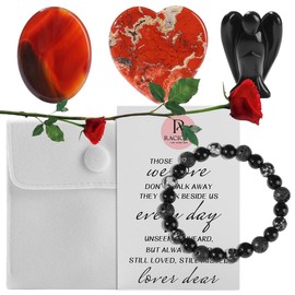 Comfort Stones and Worry Stones Gift Set -Natural Healing Crystals,Mourning Keepsakes for People Who Have Lost Loved Ones, Friends, Mothers, Fathers for Anxiety Relief, Spiritual Gifts for Women